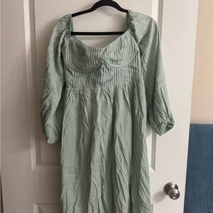 Hello Molly Green Pleated Bustier Sundress